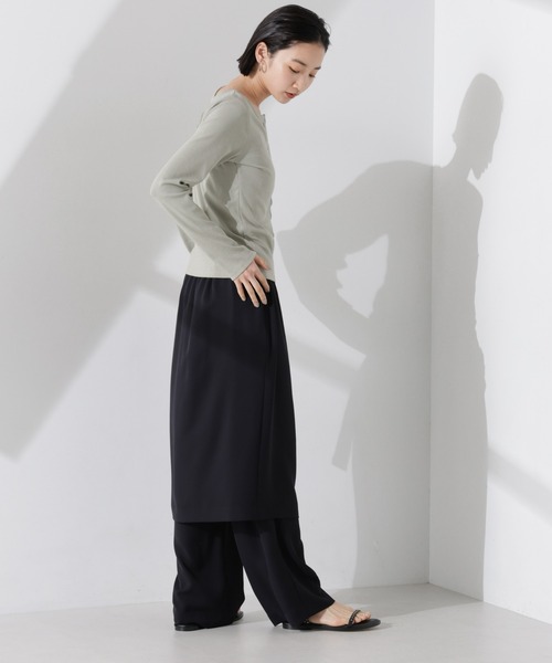 NANO universe（ナノユニバース）の「前後2wayクルーネックリブカットカーディガン（カーディガン/ボレロ・レディース・グリーン系その他4/ブラック/ホワイト・FREE）」の9枚目の写真