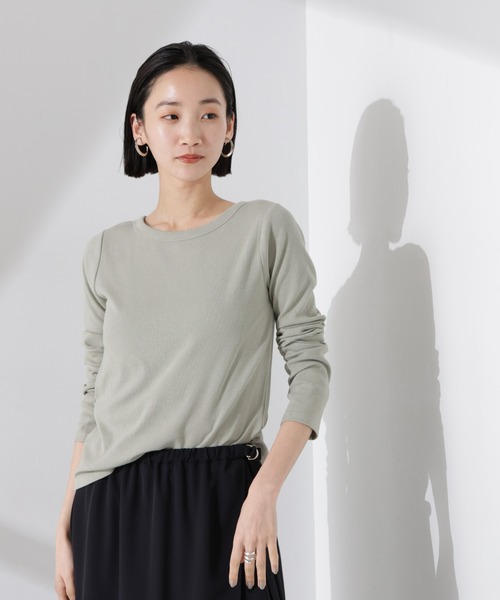 NANO universe（ナノユニバース）の「前後2wayクルーネックリブカットカーディガン（カーディガン/ボレロ・レディース・グリーン系その他4/ブラック/ホワイト・FREE）」の5枚目の写真