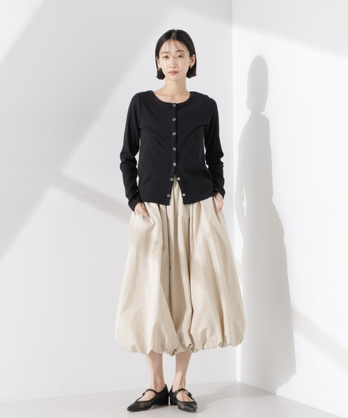 NANO universe（ナノユニバース）の「前後2wayクルーネックリブカットカーディガン（カーディガン/ボレロ・レディース・グリーン系その他4/ブラック/ホワイト・FREE）」の20枚目の写真