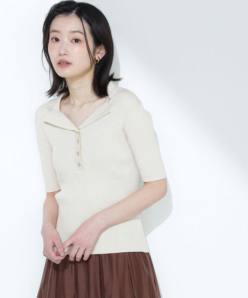 NATURAL BEAUTY BASIC (M) ウール 無地 ニット セーター セール】◇ラグランハートネックニット（ニット/セーター