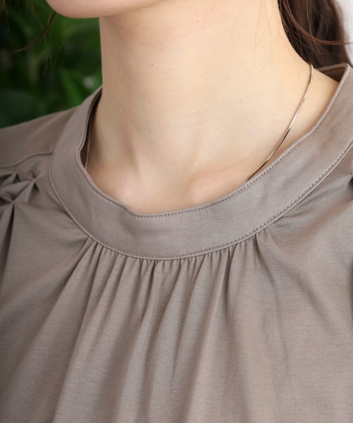 tシャツ EGLANTINE スモッキング立体刺繍カットソー レディース セール】EGLANTINE スモッキング立体刺繍カットソー（Tシャツ
