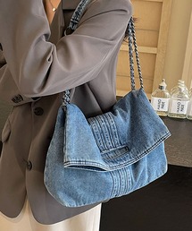 GLAMOROUS JANE（グラマラスジェーン）の「デニム折り返しチェーンショルダーバッグ（ショルダーバッグ）」