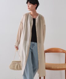 OPAQUE.CLIP  ブラウン　ワンピース　長袖　古着 OPAQUE.CLIP 「OPAQUE.CLIP」 長袖ワンピース 38 ブラウン