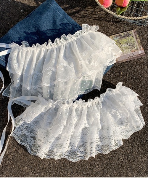 WEGO(ウィゴー)の「WEGO/ウエストレイヤーボリュームレースフリルスカート(スカート・レディース・その他2/その他1・FREE)」の4枚目の写真