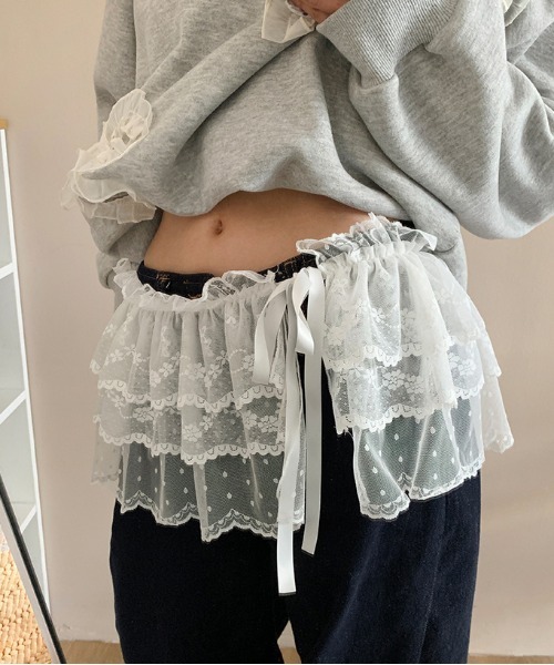 WEGO(ウィゴー)の「WEGO/ウエストレイヤーボリュームレースフリルスカート(スカート・レディース・その他2/その他1・FREE)」の5枚目の写真