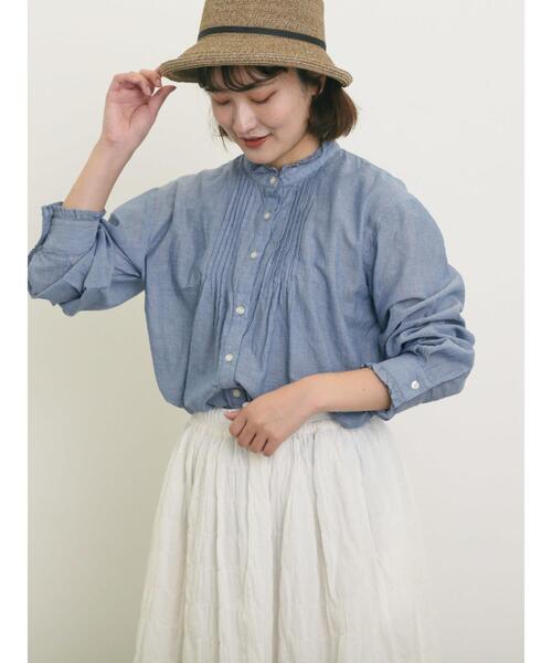 Samansa Mos2（サマンサ モスモス）の「柄アソートフリルピンタックブラウス（シャツ/ブラウス・レディース・グレー/ブルー/ブラック/レッド・F）」の5枚目の写真