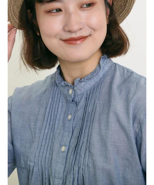 Samansa Mos2（サマンサ モスモス）の「柄アソートフリルピンタックブラウス（シャツ/ブラウス・レディース・グレー/ブルー/ブラック/レッド・F）」の6枚目の写真