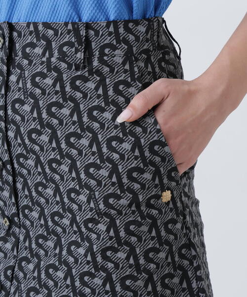 セール】【St ANDREWS】SAモノグラム柄サッカーストレッチスカート