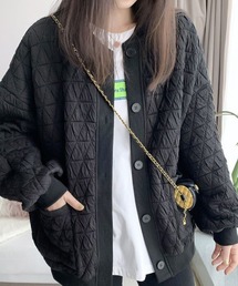 bedsidedrama キルティングブルゾン　ブラック bedsidedrama ジャケット ブルゾン Barn Antique Quilting