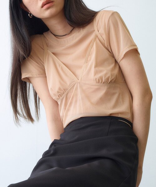 CODE A(コードエー)の「Organic Basics|Mesh cami(タンクトップ・レディース・サンドベージュ/パープル/ブラック・00)」の2枚目の写真