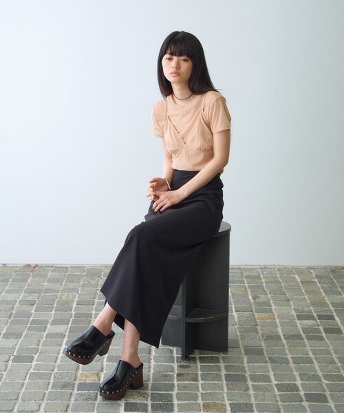 CODE A(コードエー)の「Organic Basics|Mesh cami(タンクトップ・レディース・サンドベージュ/パープル/ブラック・00)」の12枚目の写真
