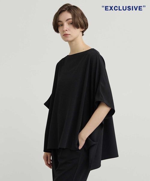 COGTHEBIGSMOKE(コグザビッグスモーク)の「【COGTHEBIGSMOKE/コグザビッグスモーク】別注 BETTY TOP/ストレッチジャージートップス(Tシャツ/カットソー・レディース・ブラウン/ブラック/オフホワイト・1)」の3枚目の写真