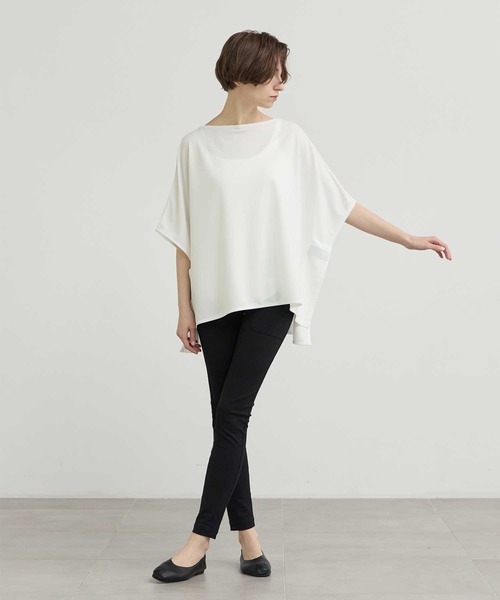 COGTHEBIGSMOKE(コグザビッグスモーク)の「【COGTHEBIGSMOKE/コグザビッグスモーク】別注 BETTY TOP/ストレッチジャージートップス(Tシャツ/カットソー・レディース・ブラウン/ブラック/オフホワイト・1)」の20枚目の写真