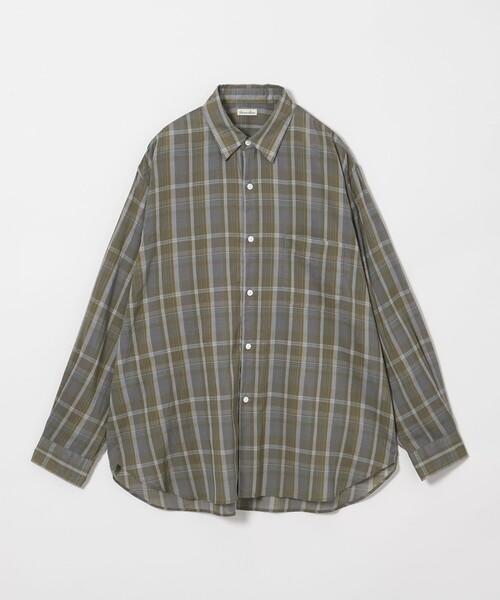 Steven Alan＞ シアー マドラスチェック レギュラーカラー