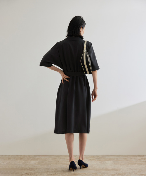 ROPE'(ロペ)の「【洗える】サファリシャツワンピース(ワンピース・レディース・ネイビー/ベージュ・38/36)」の6枚目の写真