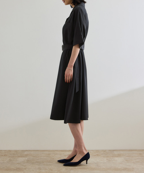 ROPE'(ロペ)の「【洗える】サファリシャツワンピース(ワンピース・レディース・ネイビー/ベージュ・38/36)」の13枚目の写真