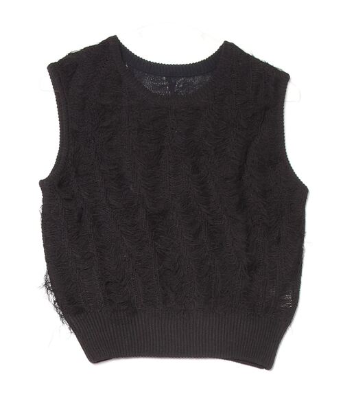 Per sist ence(パーシエンス)の「フリンジニットノースリーブトップス(Tシャツ/カットソー・レディース・アイボリー/ブラック/ブラウン/ベージュ系/グリーン・ONE SIZE)」の17枚目の写真
