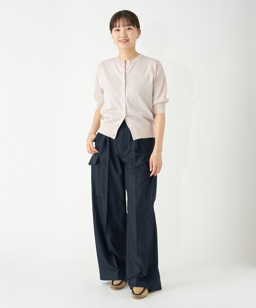 IENA（イエナ）の「《追加》LEVITAクルーカーディガン（カーディガン/ボレロ・レディース・レッド/ベージュ/シルバー・FREE）」の22枚目の写真