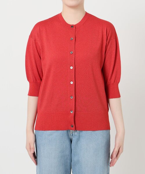 IENA（イエナ）の「《追加》LEVITAクルーカーディガン（カーディガン/ボレロ・レディース・レッド/ベージュ/シルバー・FREE）」の6枚目の写真