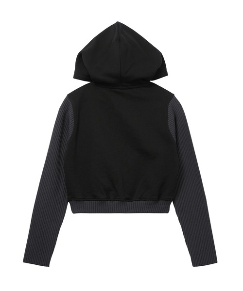 エックスガールの黒いパーカー X-girl（エックスガール）の「WORDS FACE SWEAT HOODIE（パーカー