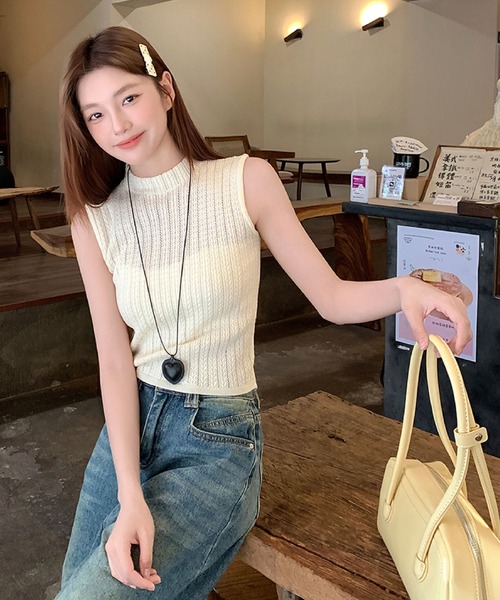 smile❤︎ 未使用 yori シャーベットニットノースリーブ シャーベットニットノースリーブ | mark down| yori