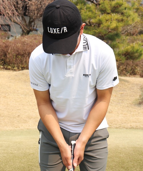 LUXE/R GOLF(ラグジュ ゴルフ)の「(RM)【LUXE/R GOLF】COOL & DRY ストレッチ スムース ロゴ ジャガード ポロシャツ(ポロシャツ・メンズ・オフホワイト/チャコールグレー/ネイビー・M/L/XL)」の21枚目の写真