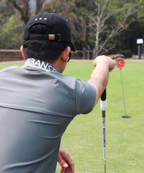 LUXE/R GOLF(ラグジュ ゴルフ)の「(RM)【LUXE/R GOLF】COOL & DRY ストレッチ スムース ロゴ ジャガード ポロシャツ(ポロシャツ・メンズ・オフホワイト/チャコールグレー/ネイビー・M/L/XL)」の7枚目の写真