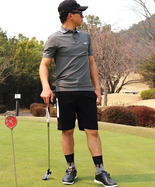 LUXE/R GOLF(ラグジュ ゴルフ)の「(RM)【LUXE/R GOLF】COOL & DRY ストレッチ スムース ロゴ ジャガード ポロシャツ(ポロシャツ・メンズ・オフホワイト/チャコールグレー/ネイビー・M/L/XL)」の10枚目の写真