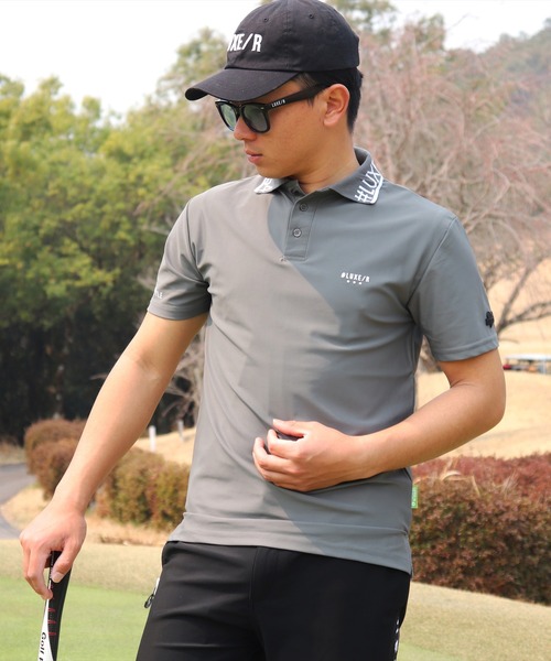 LUXE/R GOLF(ラグジュ ゴルフ)の「(RM)【LUXE/R GOLF】COOL & DRY ストレッチ スムース ロゴ ジャガード ポロシャツ(ポロシャツ・メンズ・オフホワイト/チャコールグレー/ネイビー・M/L/XL)」の11枚目の写真