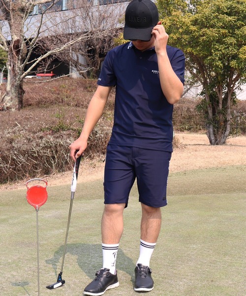 LUXE/R GOLF(ラグジュ ゴルフ)の「(RM)【LUXE/R GOLF】COOL & DRY ストレッチ スムース ロゴ ジャガード ポロシャツ(ポロシャツ・メンズ・オフホワイト/チャコールグレー/ネイビー・M/L/XL)」の16枚目の写真