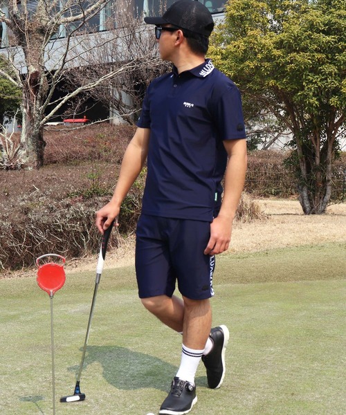 LUXE/R GOLF(ラグジュ ゴルフ)の「(RM)【LUXE/R GOLF】COOL & DRY ストレッチ スムース ロゴ ジャガード ポロシャツ(ポロシャツ・メンズ・オフホワイト/チャコールグレー/ネイビー・M/L/XL)」の17枚目の写真