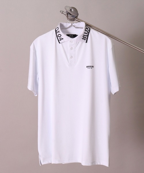 LUXE/R GOLF(ラグジュ ゴルフ)の「(RM)【LUXE/R GOLF】COOL & DRY ストレッチ スムース ロゴ ジャガード ポロシャツ(ポロシャツ・メンズ・オフホワイト/チャコールグレー/ネイビー・M/L/XL)」の22枚目の写真