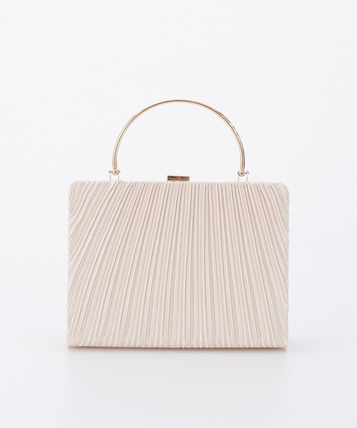 haremode（ハレモード）の「オルガンプリーツパーティバッグ（クラッチバッグ・レディース・ベージュ/シルバー/ブラック・FREE）」の2枚目の写真