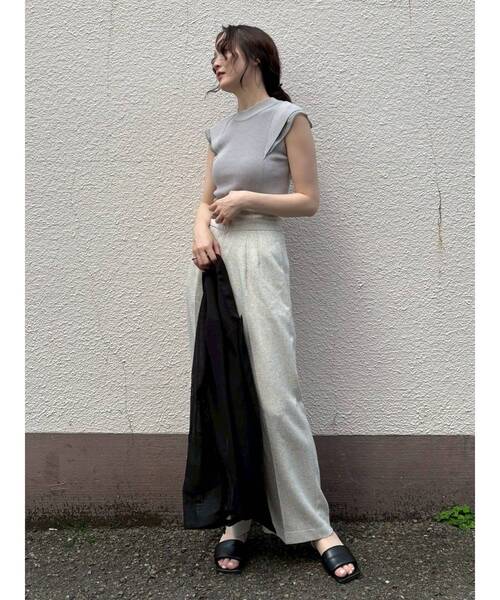 LAGUNAMOON（ラグナムーン）の「【追加生産/新色追加】カバースリーブシアーニットプルオーバー（ニット/セーター・レディース・ブラック/グレー/ホワイト/グリーン/ピンク・FREE）」の8枚目の写真