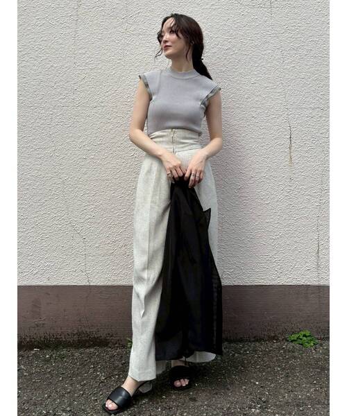 LAGUNAMOON（ラグナムーン）の「【追加生産/新色追加】カバースリーブシアーニットプルオーバー（ニット/セーター・レディース・ブラック/グレー/ホワイト/グリーン/ピンク・FREE）」の9枚目の写真