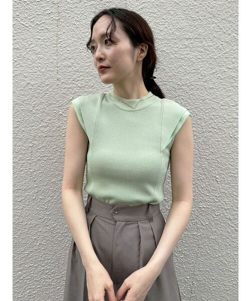 LAGUNAMOON（ラグナムーン）の「【追加生産/新色追加】カバースリーブシアーニットプルオーバー（ニット/セーター・レディース・ブラック/グレー/ホワイト/グリーン/ピンク・FREE）」の10枚目の写真