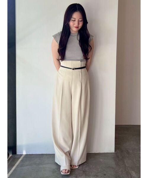 LAGUNAMOON（ラグナムーン）の「【追加生産/新色追加】カバースリーブシアーニットプルオーバー（ニット/セーター・レディース・ブラック/グレー/ホワイト/グリーン/ピンク・FREE）」の13枚目の写真