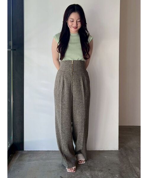 LAGUNAMOON（ラグナムーン）の「【追加生産/新色追加】カバースリーブシアーニットプルオーバー（ニット/セーター・レディース・ブラック/グレー/ホワイト/グリーン/ピンク・FREE）」の14枚目の写真