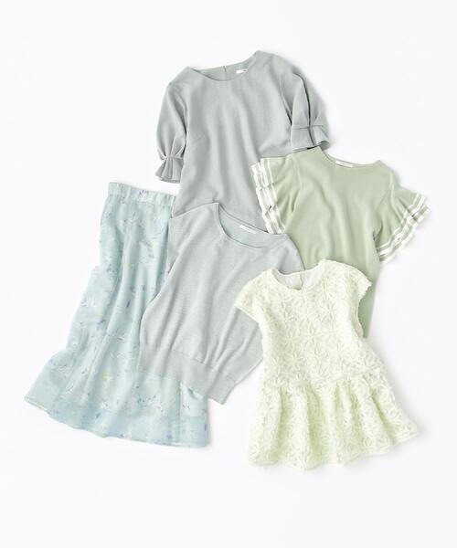 index（インデックス）の「シアーフラワーフレアスカート【洗濯機洗い可】（スカート・レディース・アイボリー系/グリーン系1/ネイビー系・40/38/42/36）」の4枚目の写真