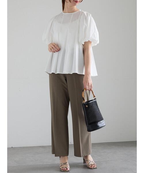 Te chichi(テチチ)の「【松井愛莉着用】ドライダブルクロスフレアストレートパンツ(その他パンツ・レディース・カーキ/ベージュ/ブラック・F)」の11枚目の写真