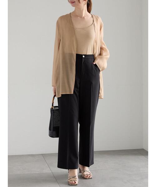 Te chichi(テチチ)の「【松井愛莉着用】ドライダブルクロスフレアストレートパンツ(その他パンツ・レディース・カーキ/ベージュ/ブラック・F)」の14枚目の写真