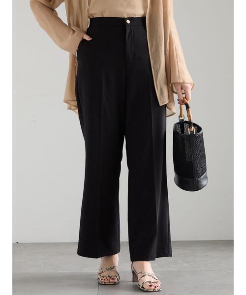 Te chichi(テチチ)の「【松井愛莉着用】ドライダブルクロスフレアストレートパンツ(その他パンツ・レディース・カーキ/ベージュ/ブラック・F)」の16枚目の写真