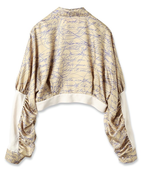 mintdesigns（ミントデザインズ）の「INK LETTER BLOUSON（シャツ/ブラウス・レディース・ベージュ/ブラック・ONESIZE）」の9枚目の写真