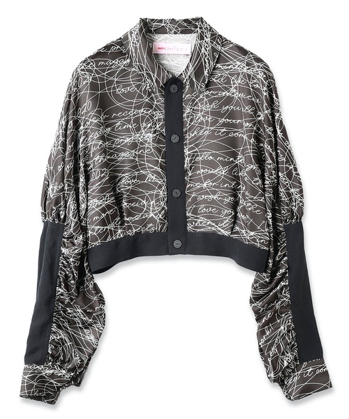 mintdesigns（ミントデザインズ）の「INK LETTER BLOUSON（シャツ/ブラウス・レディース・ベージュ/ブラック・ONESIZE）」の10枚目の写真