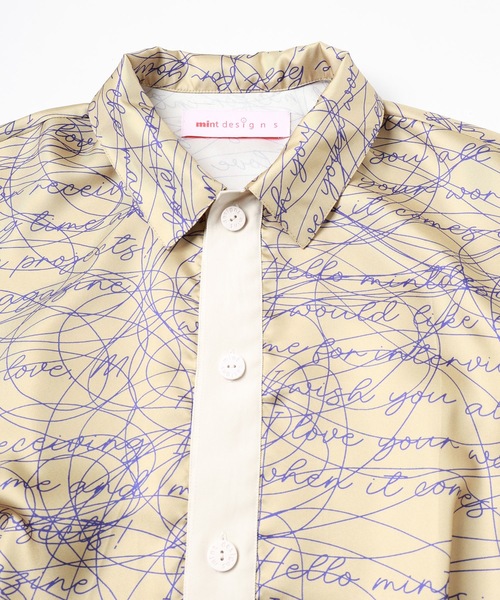 mintdesigns（ミントデザインズ）の「INK LETTER BLOUSON（シャツ/ブラウス・レディース・ベージュ/ブラック・ONESIZE）」の12枚目の写真