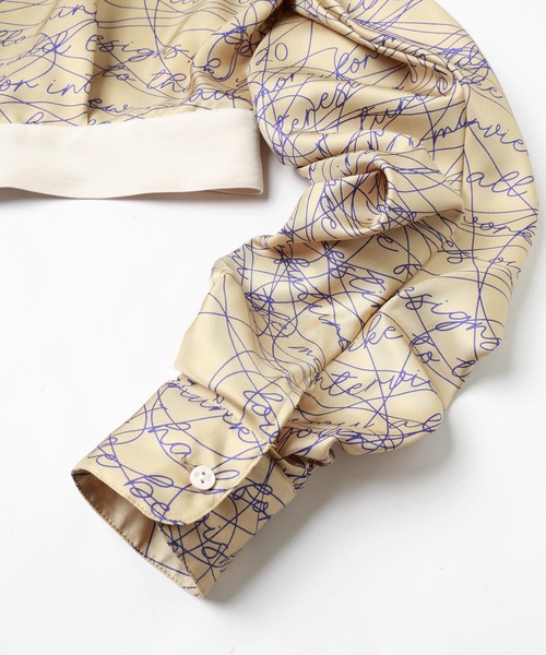 mintdesigns（ミントデザインズ）の「INK LETTER BLOUSON（シャツ/ブラウス・レディース・ベージュ/ブラック・ONESIZE）」の14枚目の写真