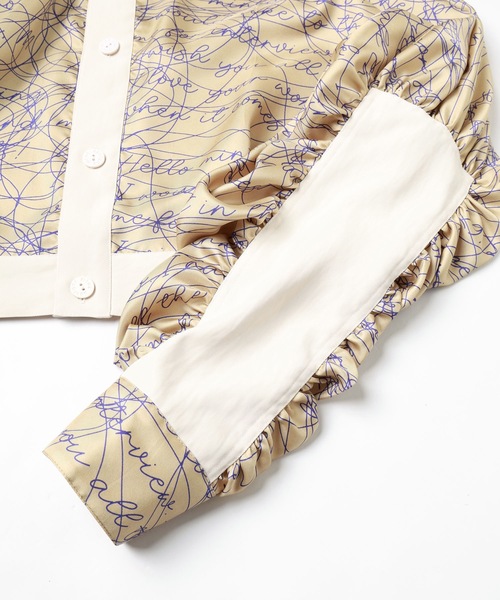 mintdesigns（ミントデザインズ）の「INK LETTER BLOUSON（シャツ/ブラウス・レディース・ベージュ/ブラック・ONESIZE）」の15枚目の写真