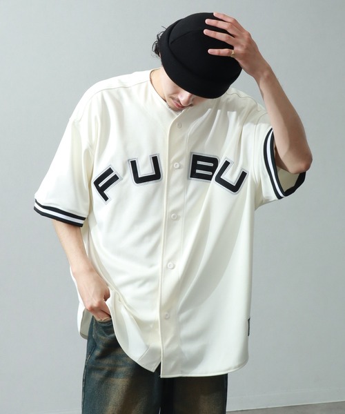 FUBU( フブ)の「【FUBU/フブ】Baseball Shirts/ベースボールシャツ(Tシャツ/カットソー・メンズ・ホワイト/ブラック/ネイビー・M/XL/L/XXL)」の1枚目の写真