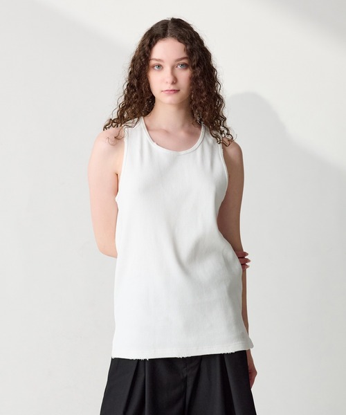 WETTEMPT(ウィテンプト)の「DAMAGED WAFFLE TANK / ダメージワッフルタンク(タンクトップ・メンズ・オフホワイト/ブラック・MEDIUM/LARGE)」の3枚目の写真