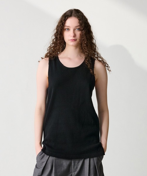 WETTEMPT(ウィテンプト)の「DAMAGED WAFFLE TANK / ダメージワッフルタンク(タンクトップ・メンズ・オフホワイト/ブラック・MEDIUM/LARGE)」の9枚目の写真